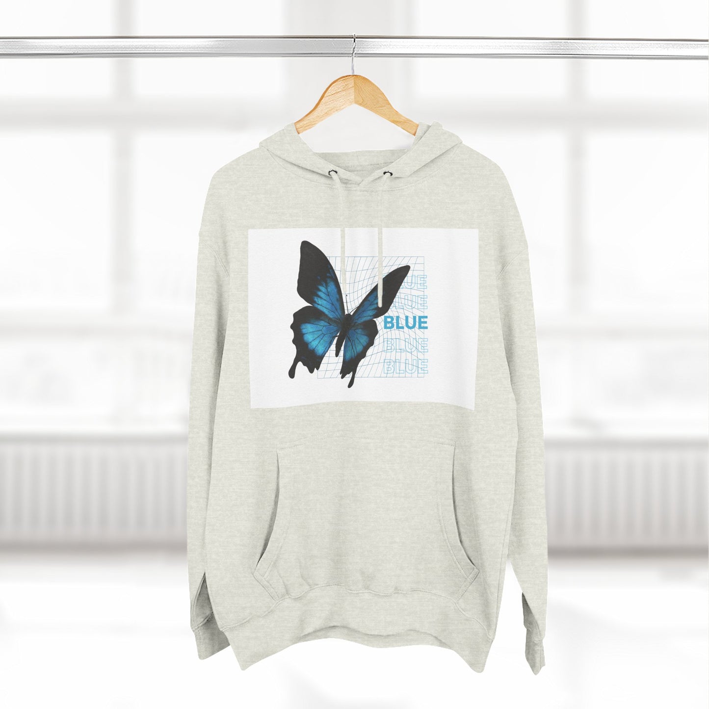Butterfly Art Hoodie, Soft Fleece Sweatshirt, Gift for Nature Lovers, Stylish Casual Wear, Cozy Trendy Winter Apparel