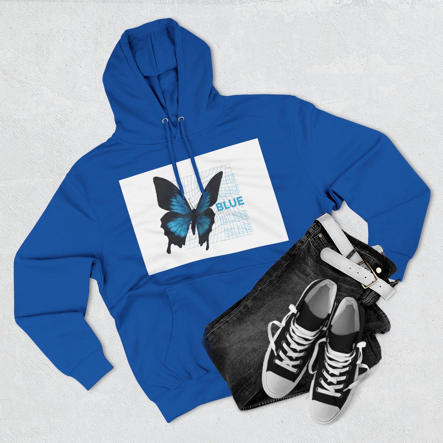 Butterfly Art Hoodie, Soft Fleece Sweatshirt, Gift for Nature Lovers, Stylish Casual Wear, Cozy Trendy Winter Apparel