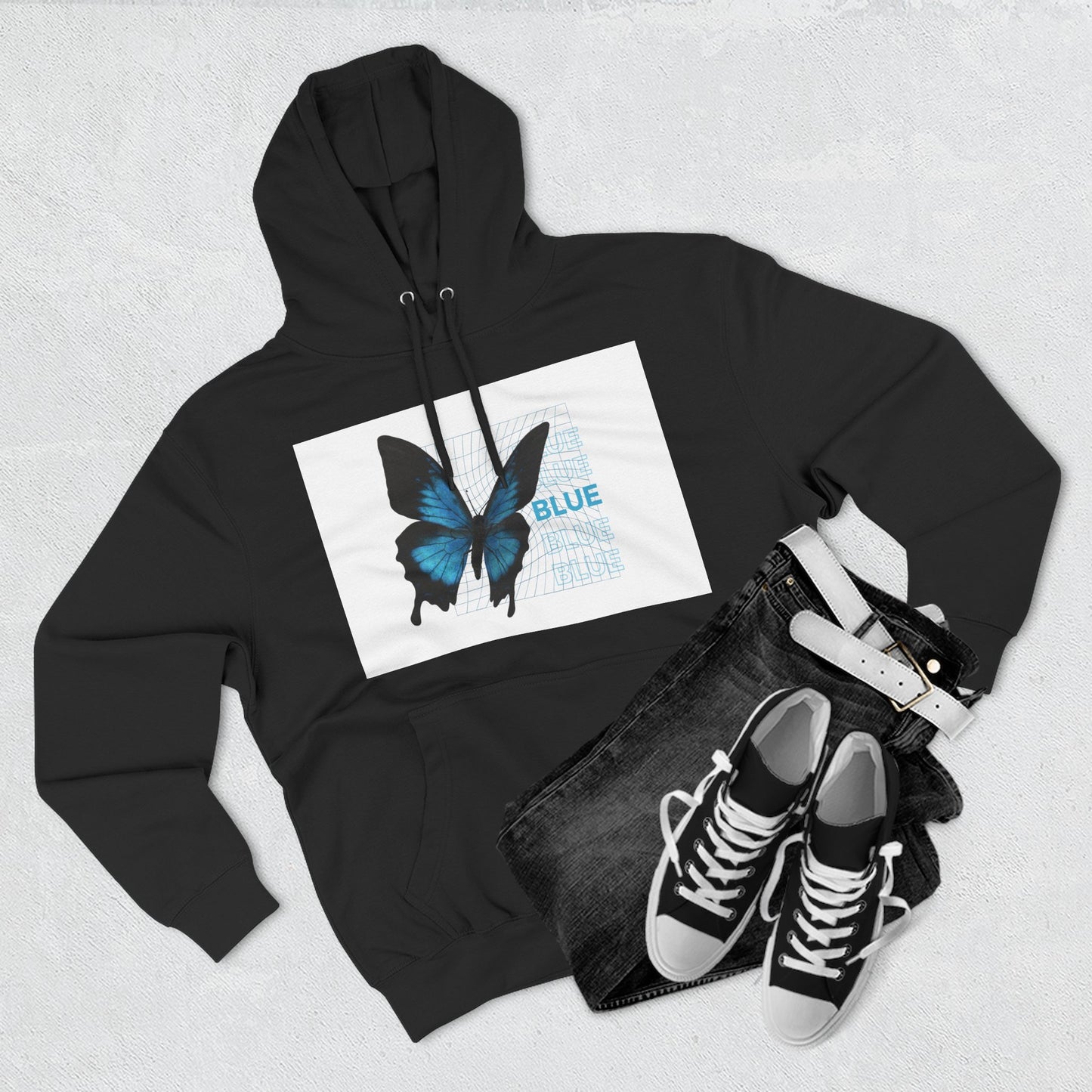 Butterfly Art Hoodie, Soft Fleece Sweatshirt, Gift for Nature Lovers, Stylish Casual Wear, Cozy Trendy Winter Apparel