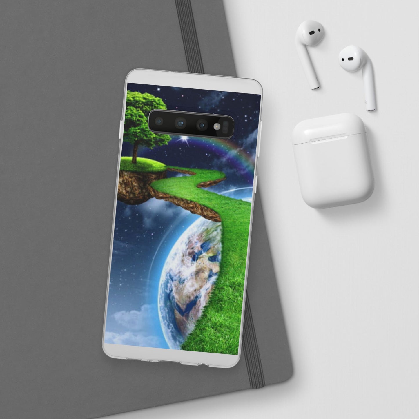 Dreamy Landscape Phone Case, Eco-Friendly Cell Phone Cover, Nature Inspired Gift, Aesthetic Mobile Case, Vibrant Rainbow Design