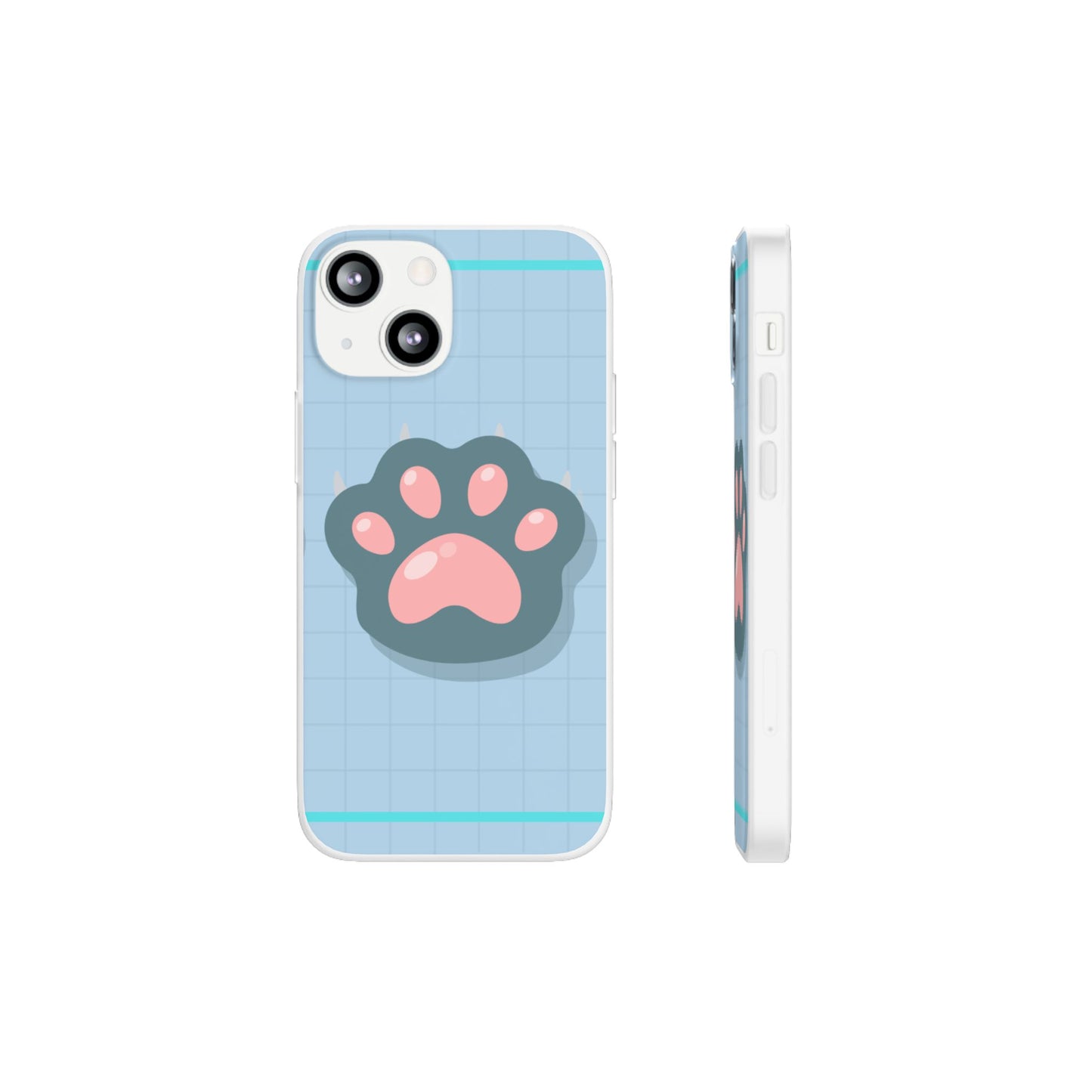 Paw Print Phone Case, Cute Pet Lover Flexi Cases, Dog Cat Accessory, Gift for Animal Lovers, Durable and Stylish Gadget Cover