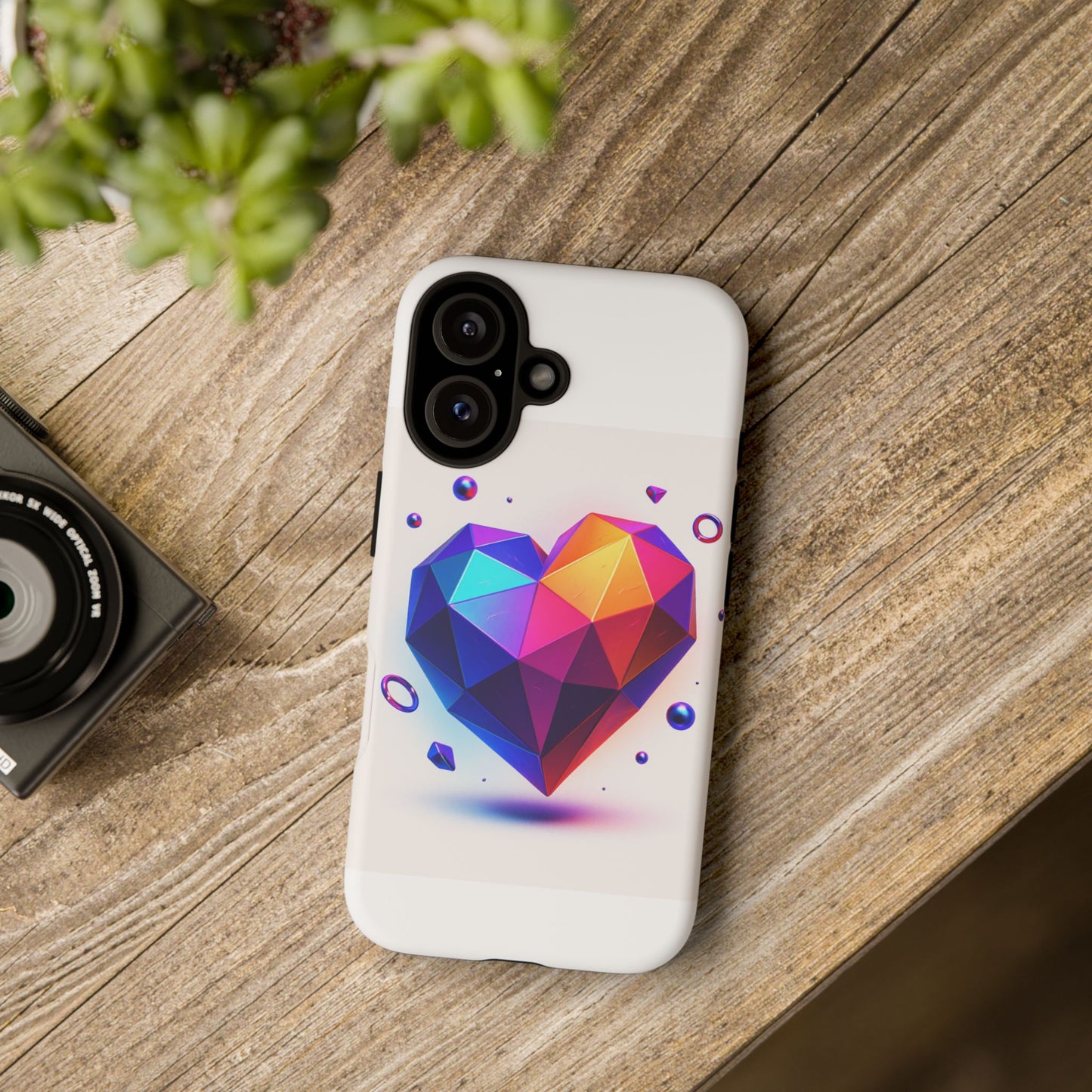 Vibrant Heart Phone Case, Tough Cases, Colorful Phone Cover, Unique Protector, Gift for Her, Cute Accessory