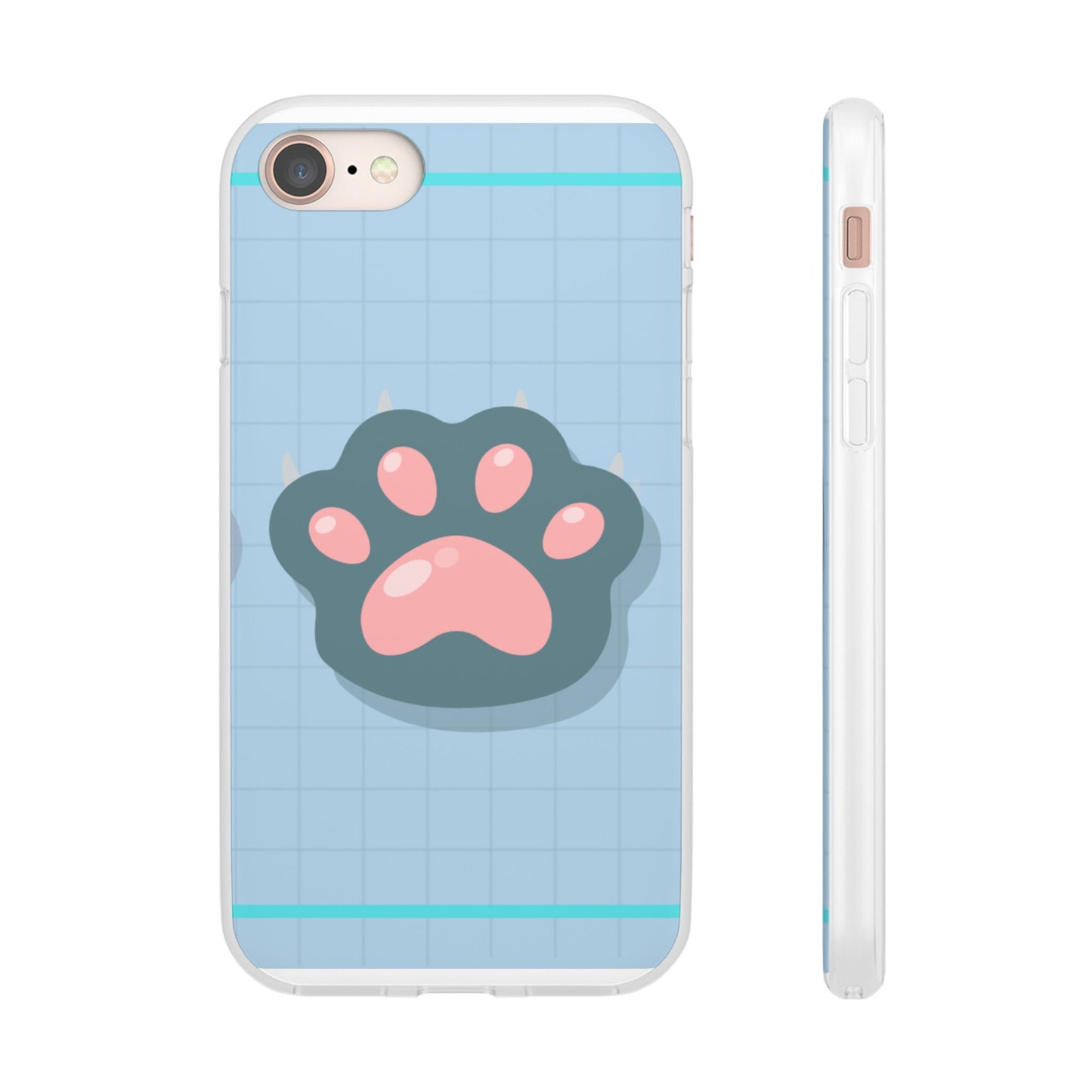 Paw Print Phone Case, Cute Pet Lover Flexi Cases, Dog Cat Accessory, Gift for Animal Lovers, Durable and Stylish Gadget Cover