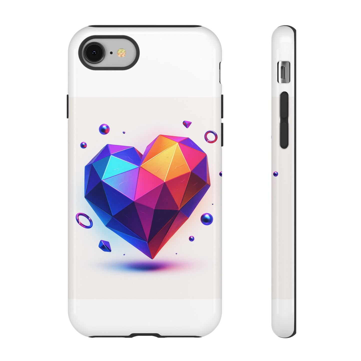 Vibrant Heart Phone Case, Tough Cases, Colorful Phone Cover, Unique Protector, Gift for Her, Cute Accessory