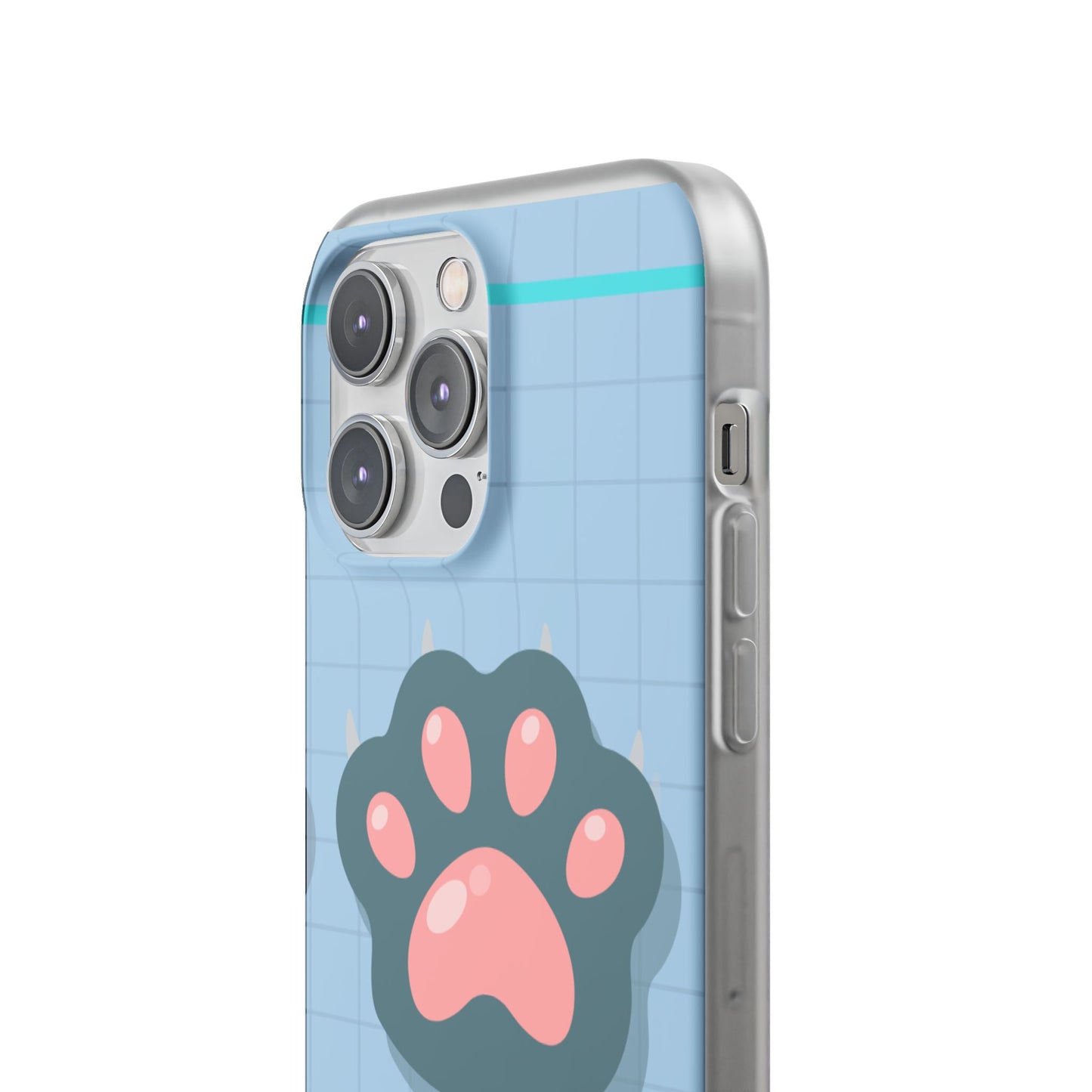 Paw Print Phone Case, Cute Pet Lover Flexi Cases, Dog Cat Accessory, Gift for Animal Lovers, Durable and Stylish Gadget Cover