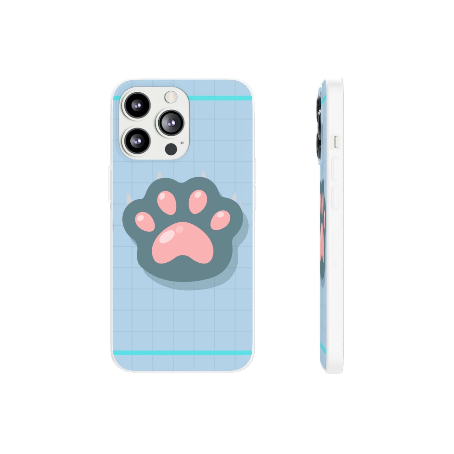 Paw Print Phone Case, Cute Pet Lover Flexi Cases, Dog Cat Accessory, Gift for Animal Lovers, Durable and Stylish Gadget Cover