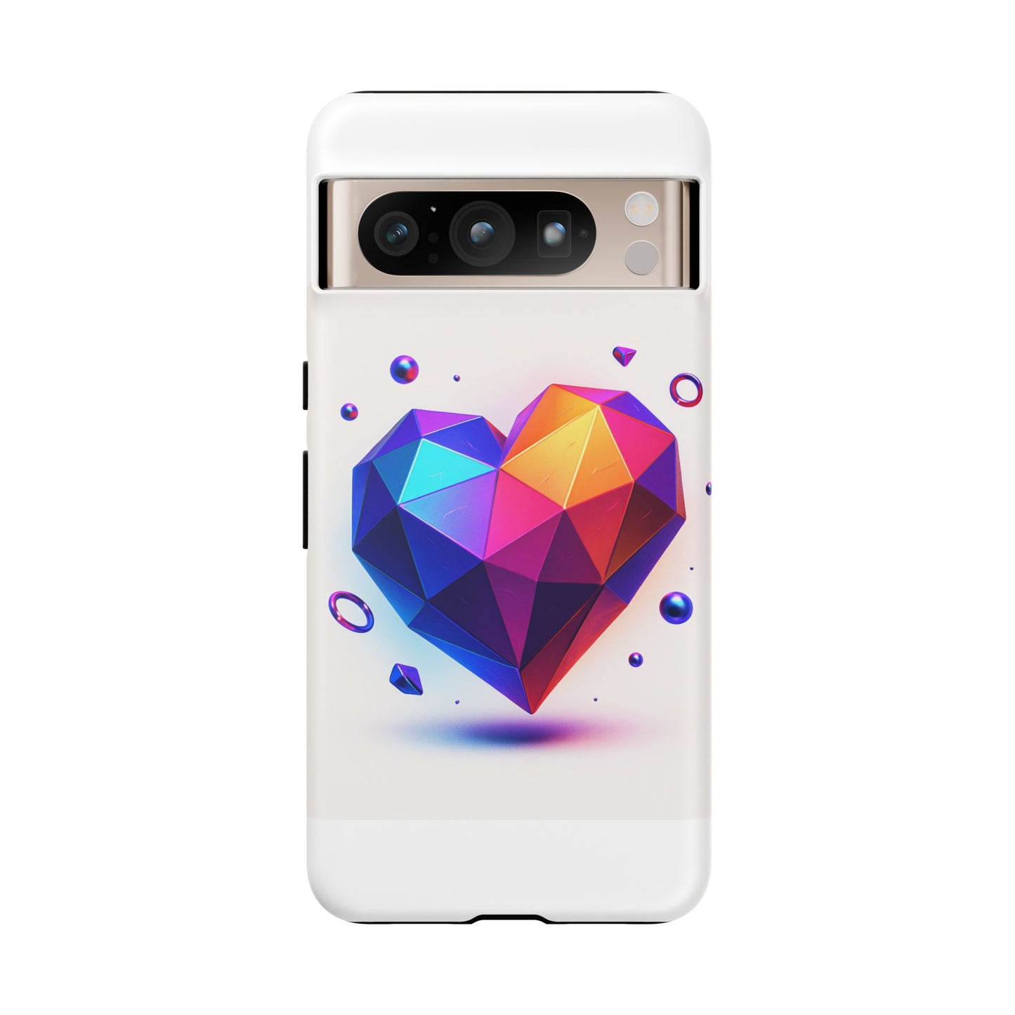 Vibrant Heart Phone Case, Tough Cases, Colorful Phone Cover, Unique Protector, Gift for Her, Cute Accessory
