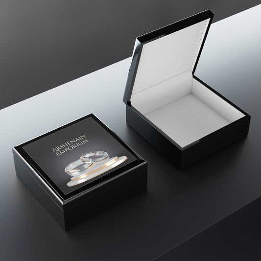 Elegant Black Jewelry Box for Rings and Keepsakes, Gift for Jewelry Lovers, Wedding, Anniversary, Storage Organizer