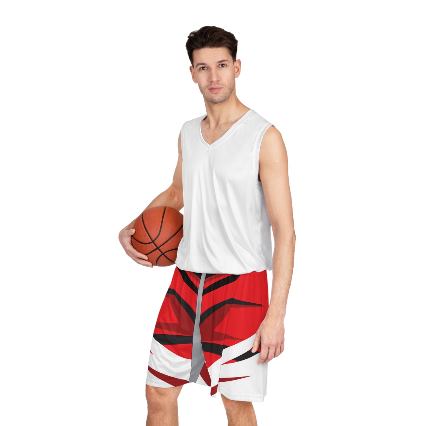 Bold Red Basketball Shorts for Sports, Summer, Gym, Team Spirit, Casual Wear