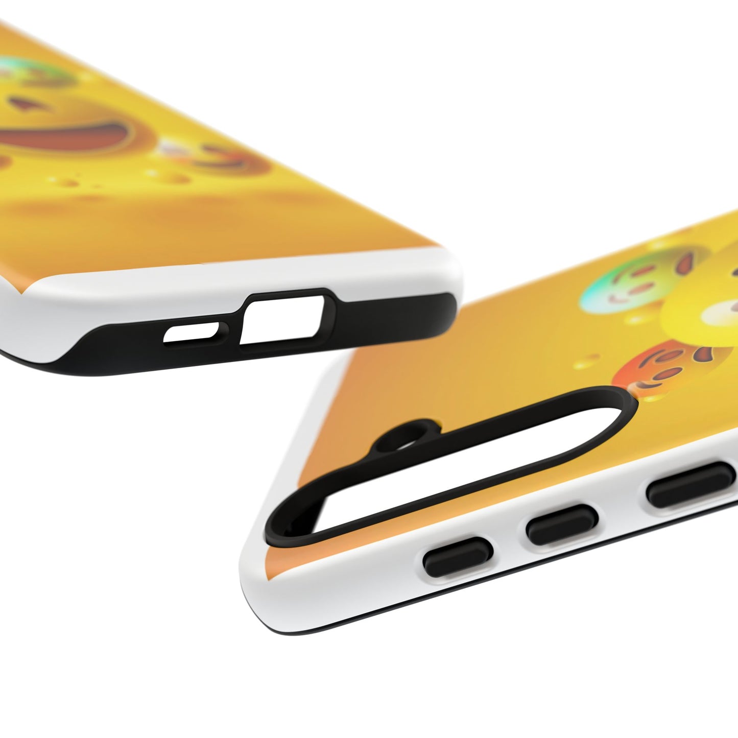 Smiley Face Phone Case, Fun Emoji Phone Cover, Durable Tough Case, Gift for Friends, Bright Yellow Accessory
