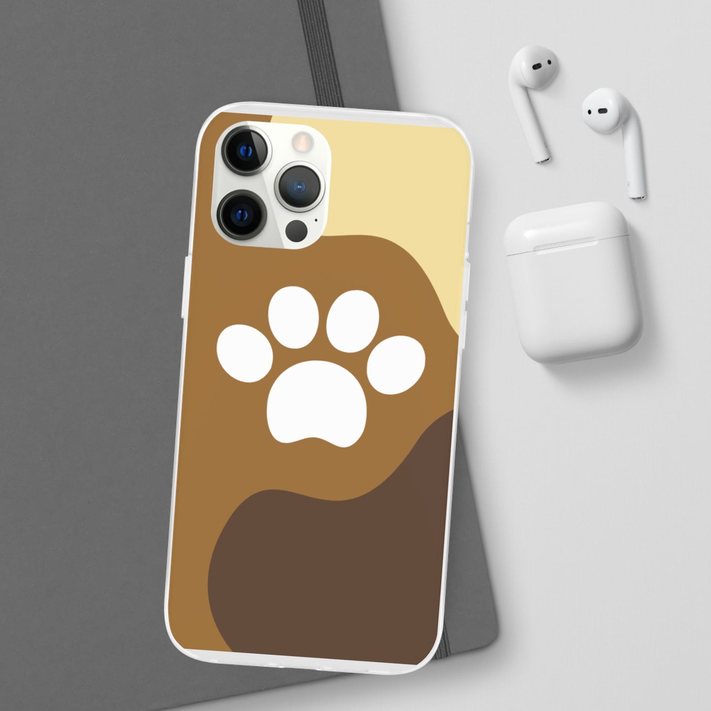 Pet Lover's Flexi Case, Cute Dog Paw Phone Cover, Animal Lover Gift, Dog Mom Accessory, Unique Pet Design Case