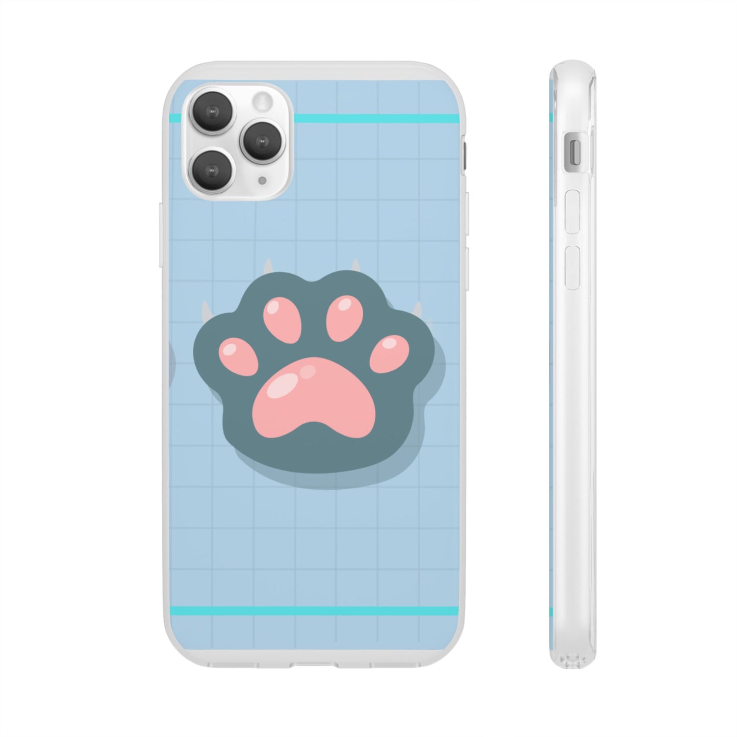 Paw Print Phone Case, Cute Pet Lover Flexi Cases, Dog Cat Accessory, Gift for Animal Lovers, Durable and Stylish Gadget Cover