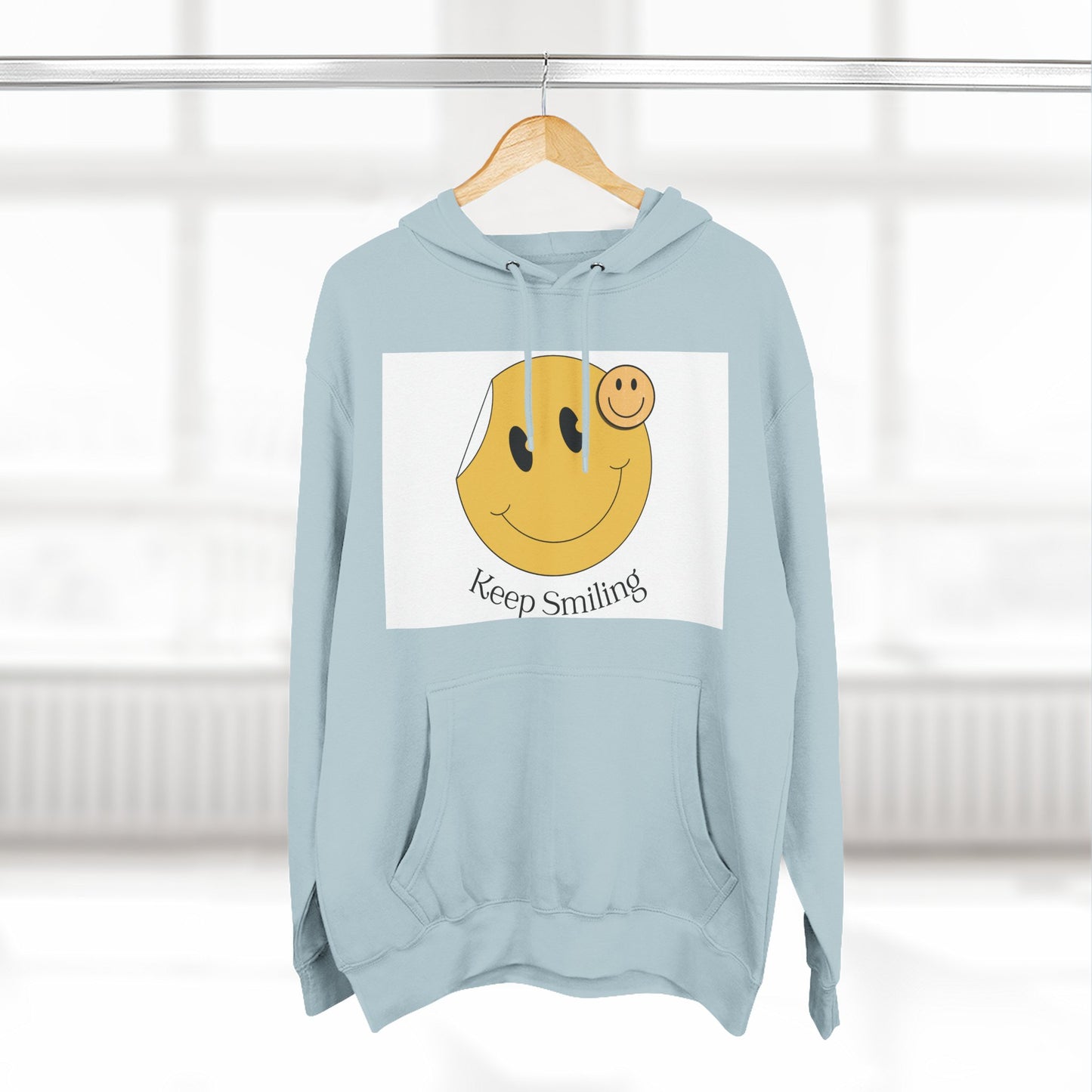 Happy Vibes Fleece Hoodie, Cozy Gift, Keep Smiling Hoodie, Casual Wear, Trendy Sweatshirt, Unisex Fashion