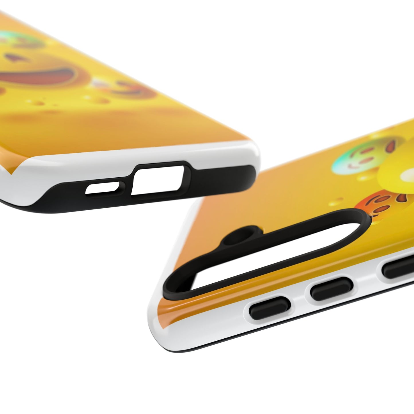 Smiley Face Phone Case, Fun Emoji Phone Cover, Durable Tough Case, Gift for Friends, Bright Yellow Accessory