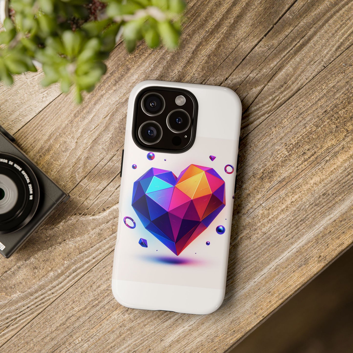 Vibrant Heart Phone Case, Tough Cases, Colorful Phone Cover, Unique Protector, Gift for Her, Cute Accessory