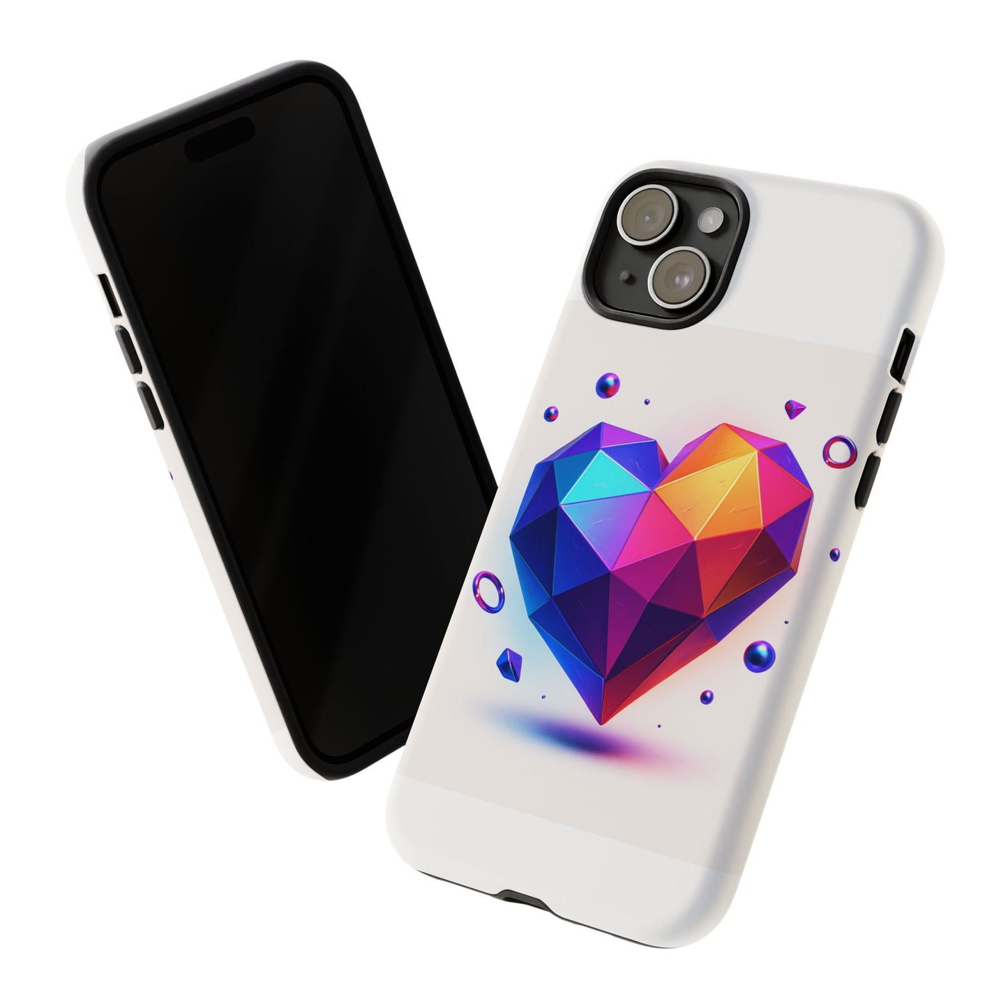 Vibrant Heart Phone Case, Tough Cases, Colorful Phone Cover, Unique Protector, Gift for Her, Cute Accessory