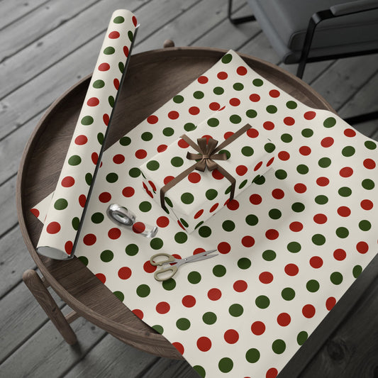 Festive Wrapping Paper Roll, Holiday Gift Wrap, Christmas Wrapping Paper, Colorful Polka Dot Gift Wrap, Eco-Friendly Wrapping Paper