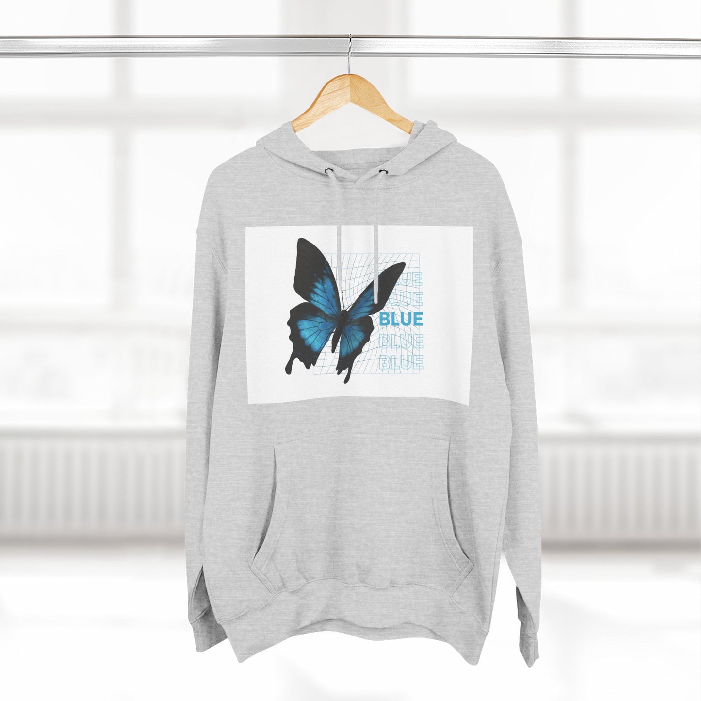 Butterfly Art Hoodie, Soft Fleece Sweatshirt, Gift for Nature Lovers, Stylish Casual Wear, Cozy Trendy Winter Apparel