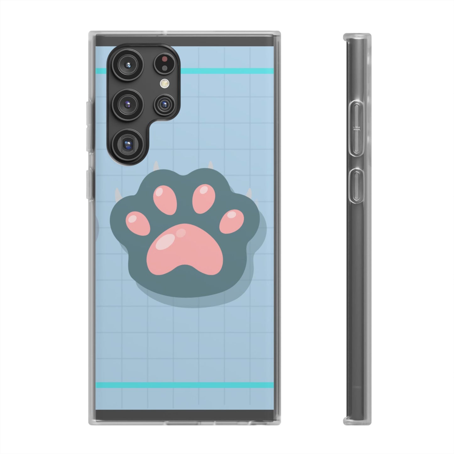Paw Print Phone Case, Cute Pet Lover Flexi Cases, Dog Cat Accessory, Gift for Animal Lovers, Durable and Stylish Gadget Cover