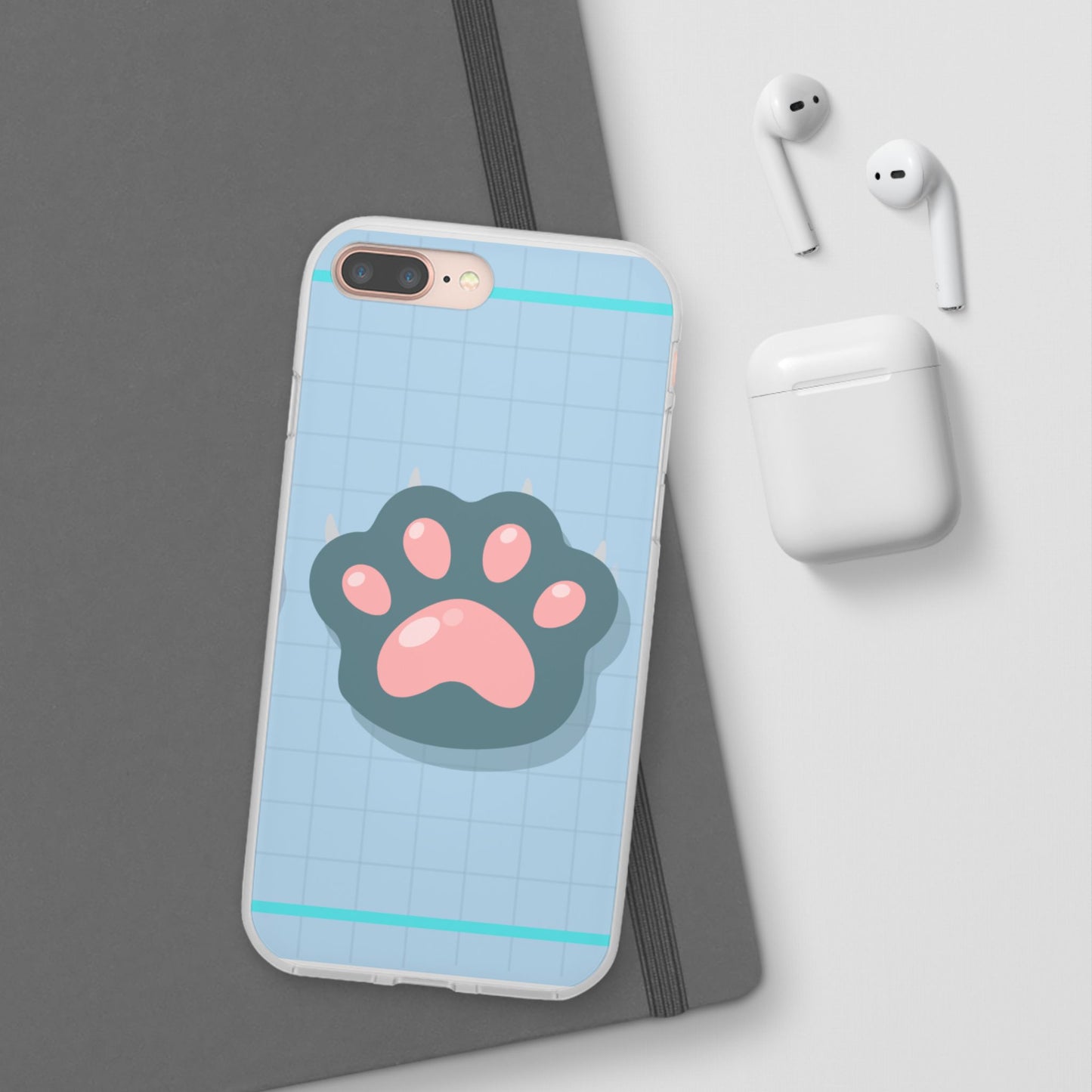 Paw Print Phone Case, Cute Pet Lover Flexi Cases, Dog Cat Accessory, Gift for Animal Lovers, Durable and Stylish Gadget Cover