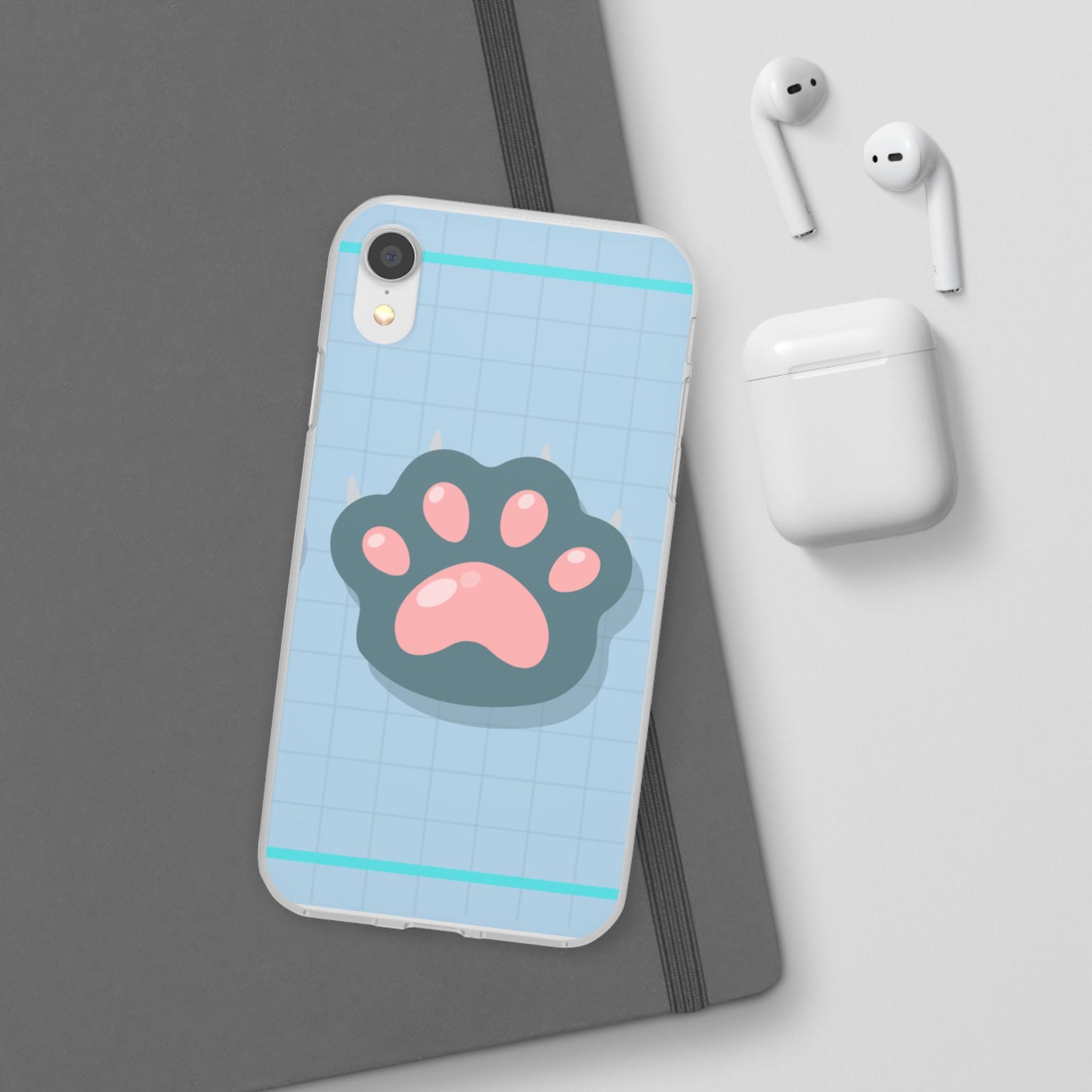 Paw Print Phone Case, Cute Pet Lover Flexi Cases, Dog Cat Accessory, Gift for Animal Lovers, Durable and Stylish Gadget Cover