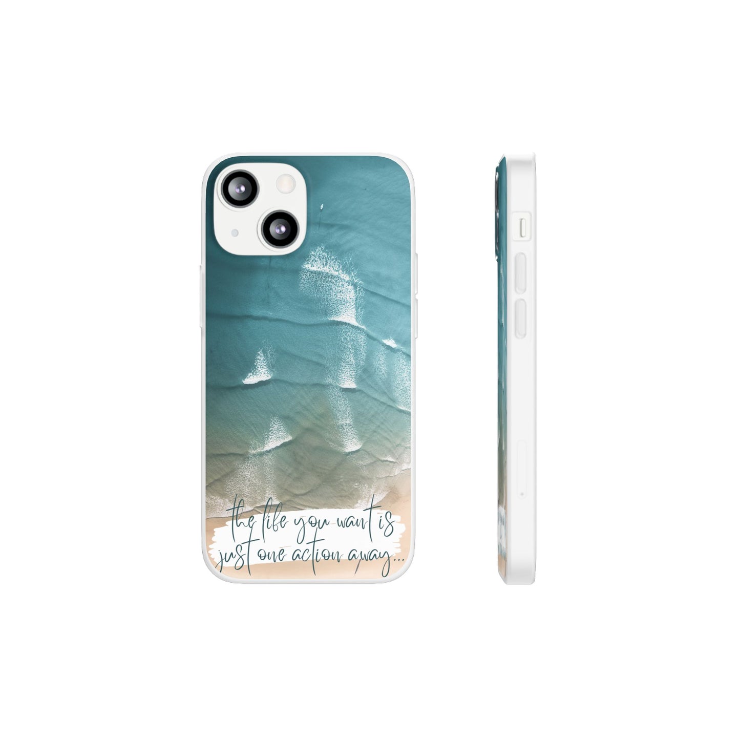Ocean Waves Inspirational Phone Case, Beach Flexi Case, Life Quote Accessory, Coastal Decor, Gift