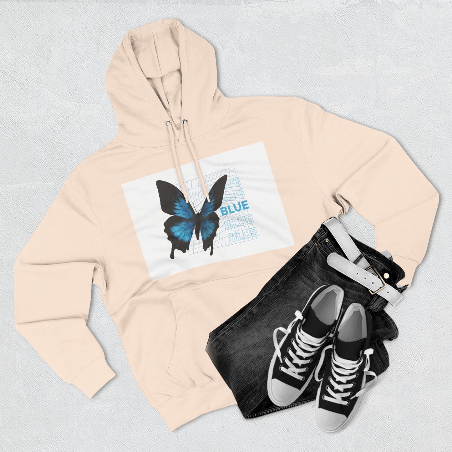 Butterfly Art Hoodie, Soft Fleece Sweatshirt, Gift for Nature Lovers, Stylish Casual Wear, Cozy Trendy Winter Apparel