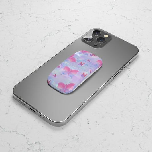 Butterfly Phone Grip Stand, Aesthetic Phone Accessory for Teens, Spring Gift, Cute Phone Holder, Floral Grip