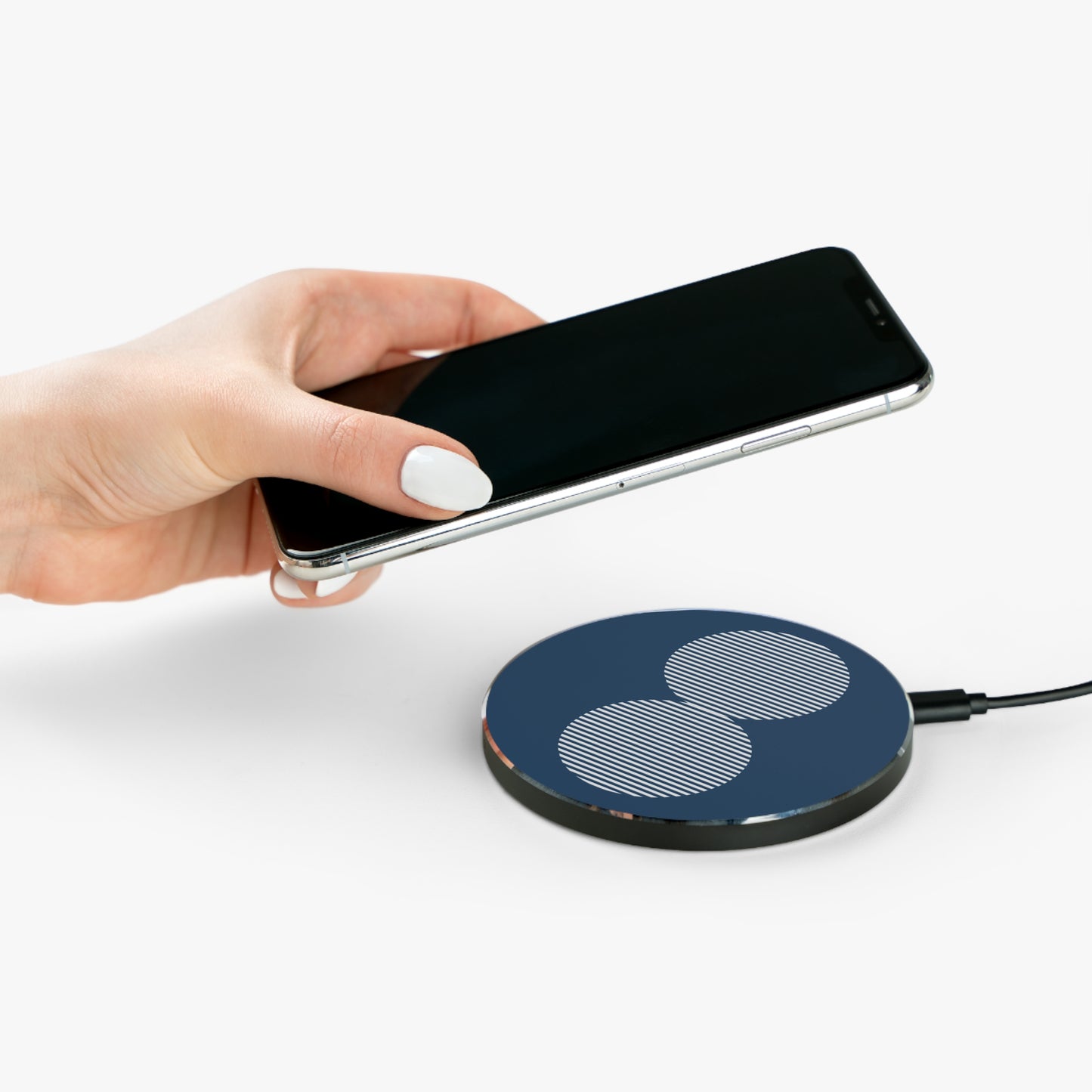 Fast Wireless Charger, Modern Phone Charger, Sleek Charging Pad, Tech Gift for Him/Her, Minimalist Home Office Decor, USB Wireless Dock