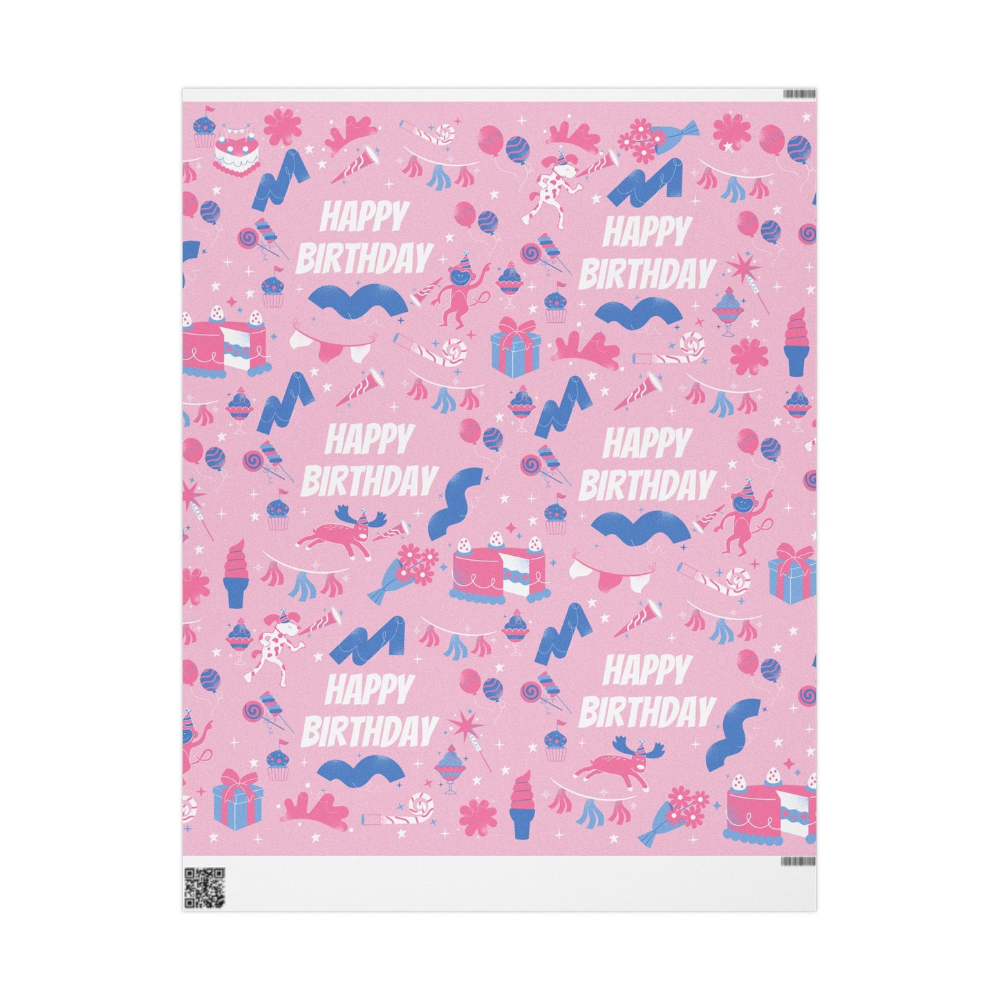 Birthday Colorful Wrapping Paper Roll for Any Occasion, Gift Wrap, Pink Party Wrap, Birthday, Baby Shower, Holidays, Scrapbooking
