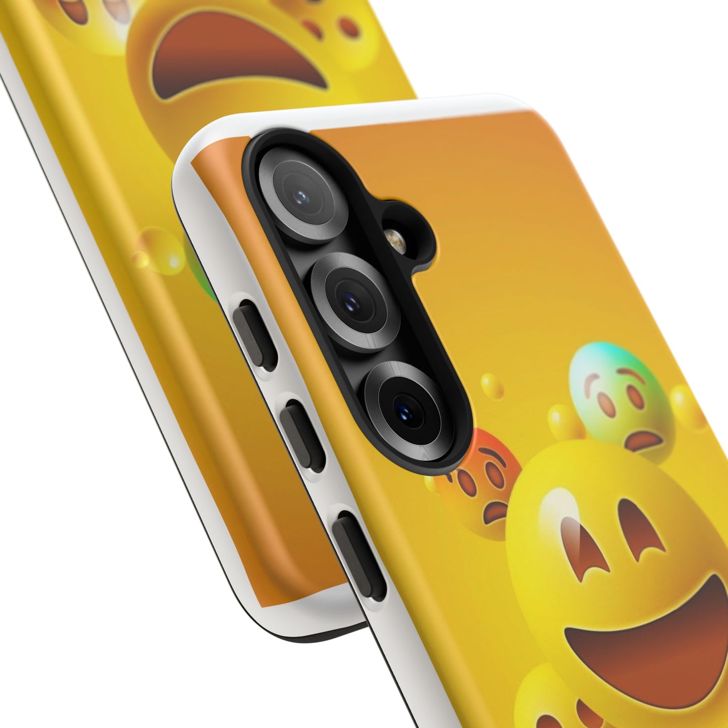 Smiley Face Phone Case, Fun Emoji Phone Cover, Durable Tough Case, Gift for Friends, Bright Yellow Accessory