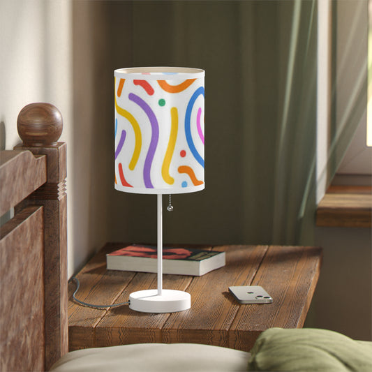 Colorful Abstract Table Lamp, Modern Home Decor, Living Room Lighting, Nightstand Light, Gift for Art Lovers, Vibrant Desk Lamp