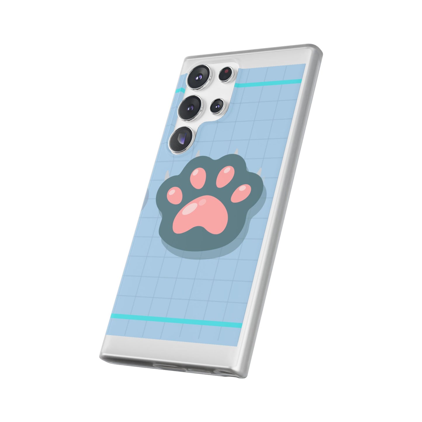 Paw Print Phone Case, Cute Pet Lover Flexi Cases, Dog Cat Accessory, Gift for Animal Lovers, Durable and Stylish Gadget Cover