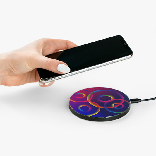 Vibrant Wireless Charger with Abstract Design, Colorful Tech Accessory, Gift for Tech Lovers, Desk Organizer, Modern Home Decor