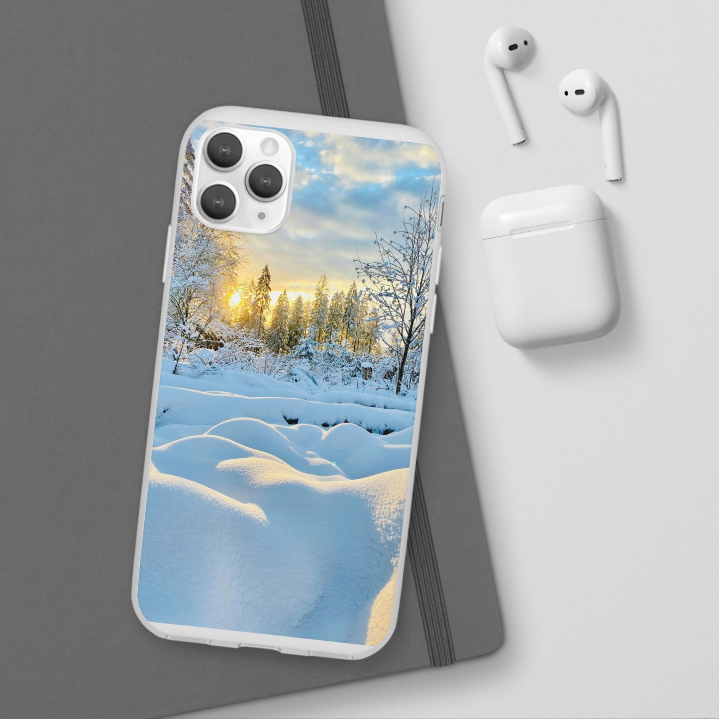 Winter Landscape Flexi Cases, Nature Phone Cover, Scenic Case, Holiday Gift, Seasonal Accessory, Outdoor Lover's Item