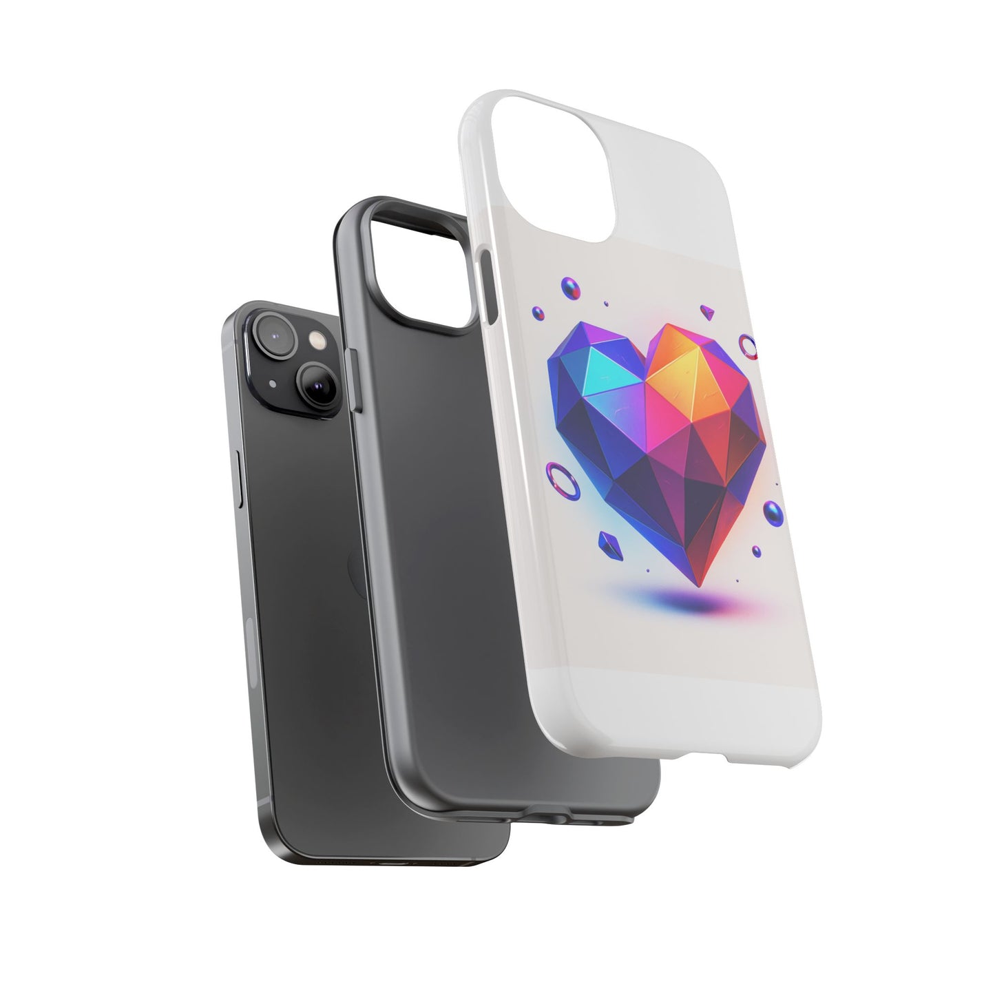 Vibrant Heart Phone Case, Tough Cases, Colorful Phone Cover, Unique Protector, Gift for Her, Cute Accessory