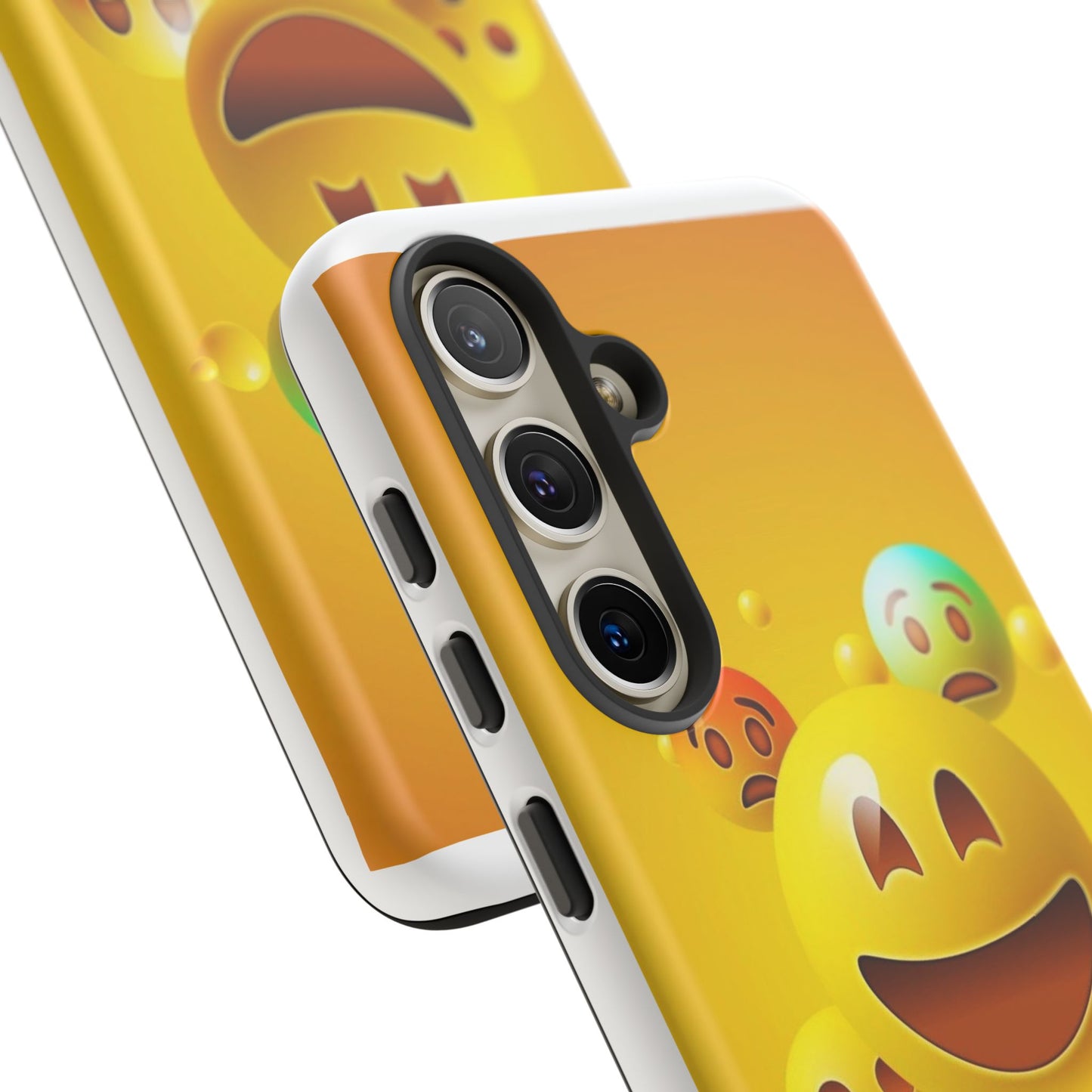 Smiley Face Phone Case, Fun Emoji Phone Cover, Durable Tough Case, Gift for Friends, Bright Yellow Accessory
