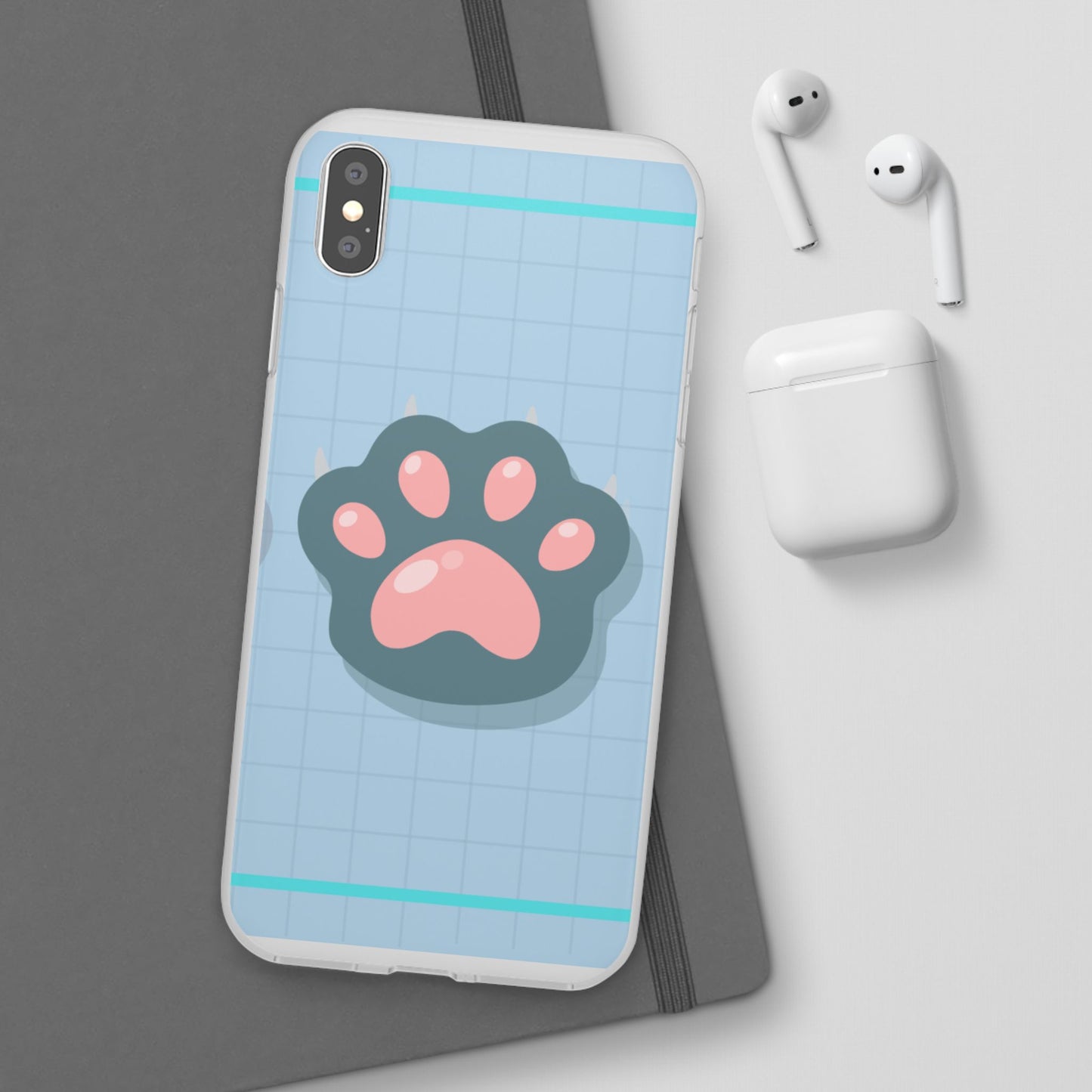 Paw Print Phone Case, Cute Pet Lover Flexi Cases, Dog Cat Accessory, Gift for Animal Lovers, Durable and Stylish Gadget Cover