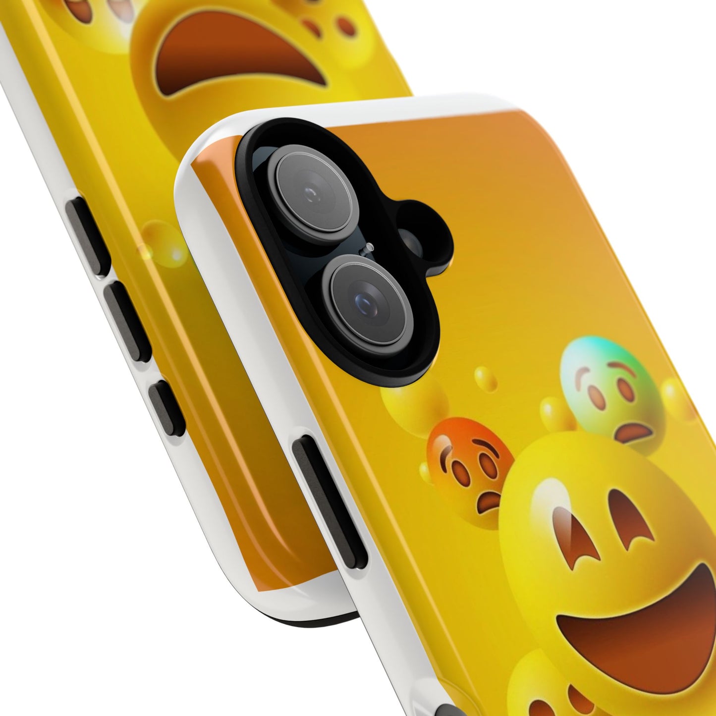 Smiley Face Phone Case, Fun Emoji Phone Cover, Durable Tough Case, Gift for Friends, Bright Yellow Accessory