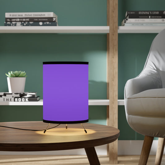 Purple Tripod Lamp with High-Res Printed Shade, Modern Decor, Cozy Lighting, Home Office Style, Unique Gift