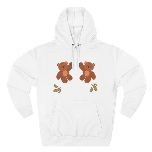 Cute Bear Fleece Hoodie | Cozy Unisex Fashion, Playful Sweatshirt, Perfect Gift, Casual Wear, Everyday Comfort, Holiday Style