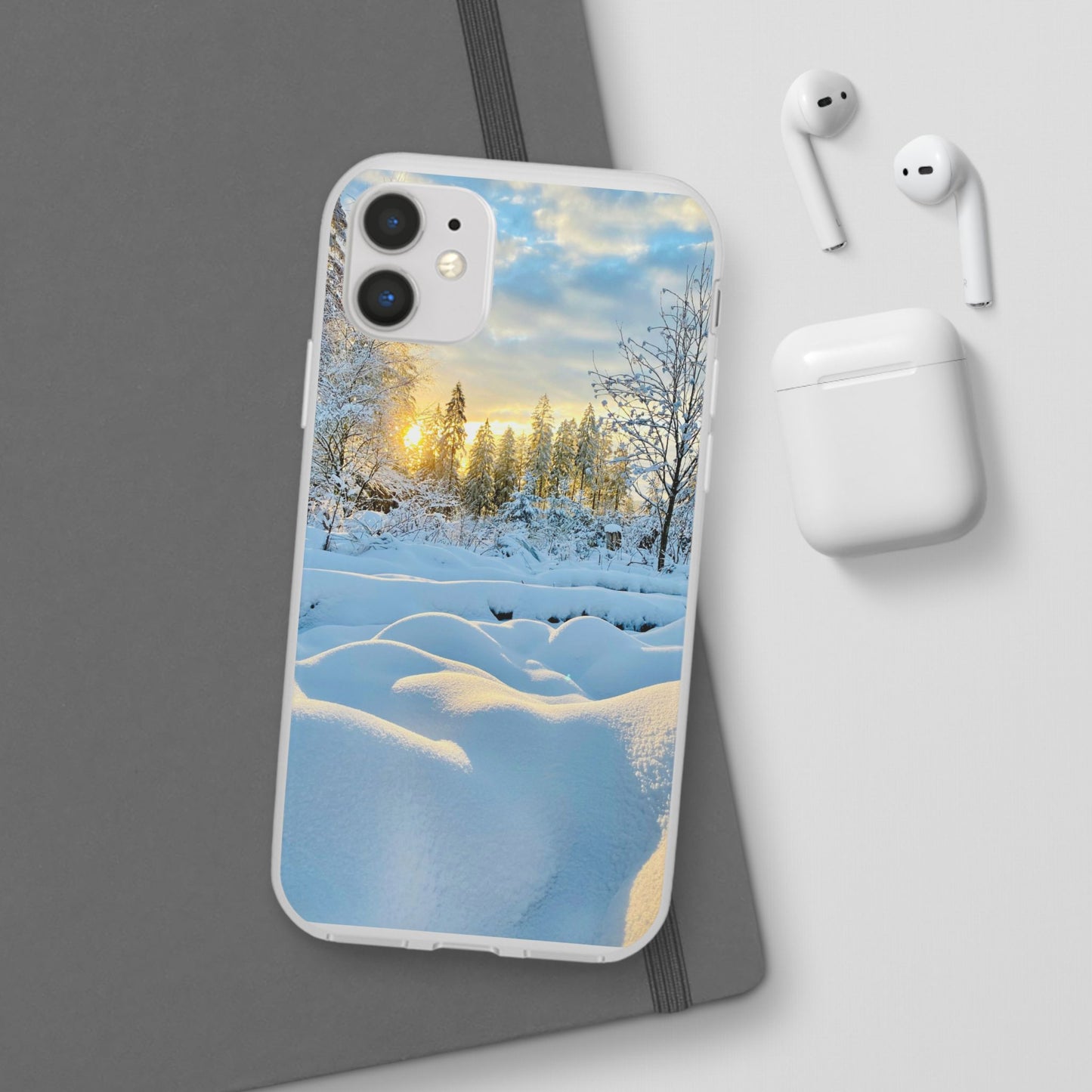 Winter Landscape Flexi Cases, Nature Phone Cover, Scenic Case, Holiday Gift, Seasonal Accessory, Outdoor Lover's Item