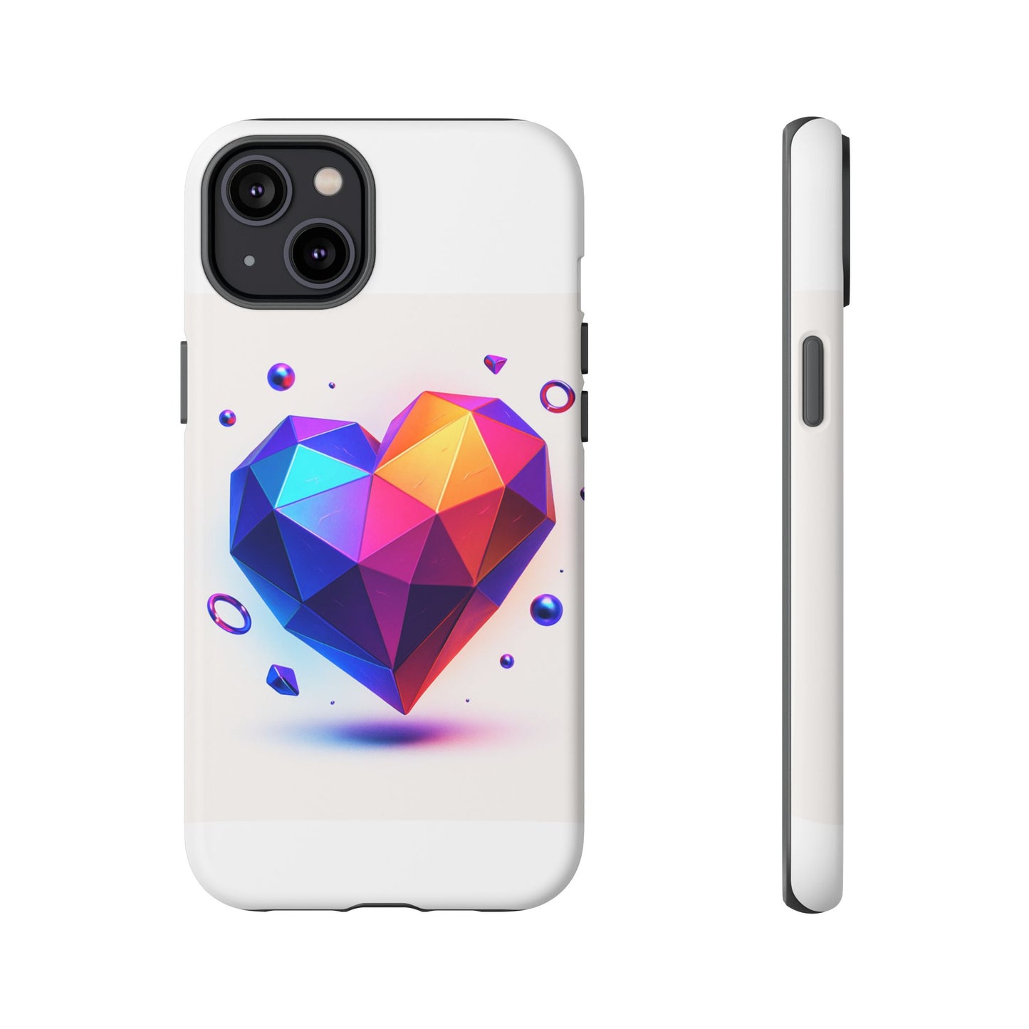 Vibrant Heart Phone Case, Tough Cases, Colorful Phone Cover, Unique Protector, Gift for Her, Cute Accessory