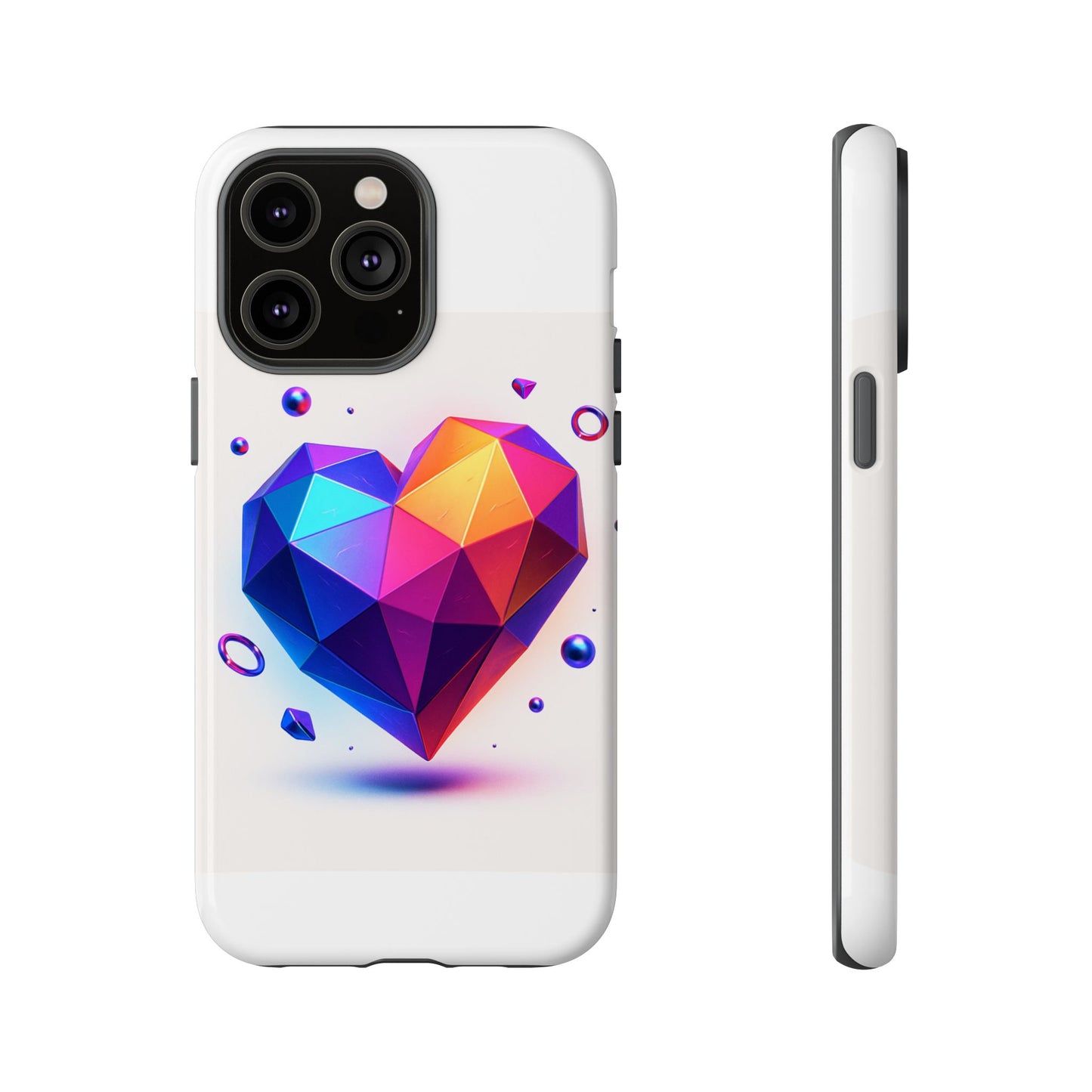Vibrant Heart Phone Case, Tough Cases, Colorful Phone Cover, Unique Protector, Gift for Her, Cute Accessory