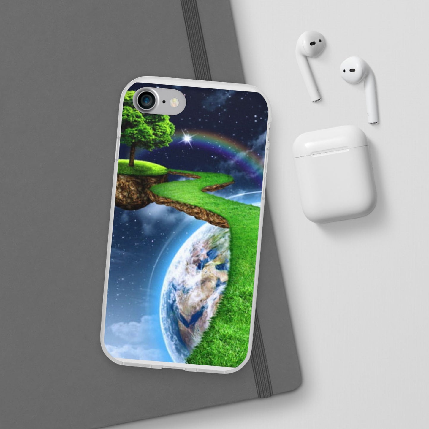 Dreamy Landscape Phone Case, Eco-Friendly Cell Phone Cover, Nature Inspired Gift, Aesthetic Mobile Case, Vibrant Rainbow Design