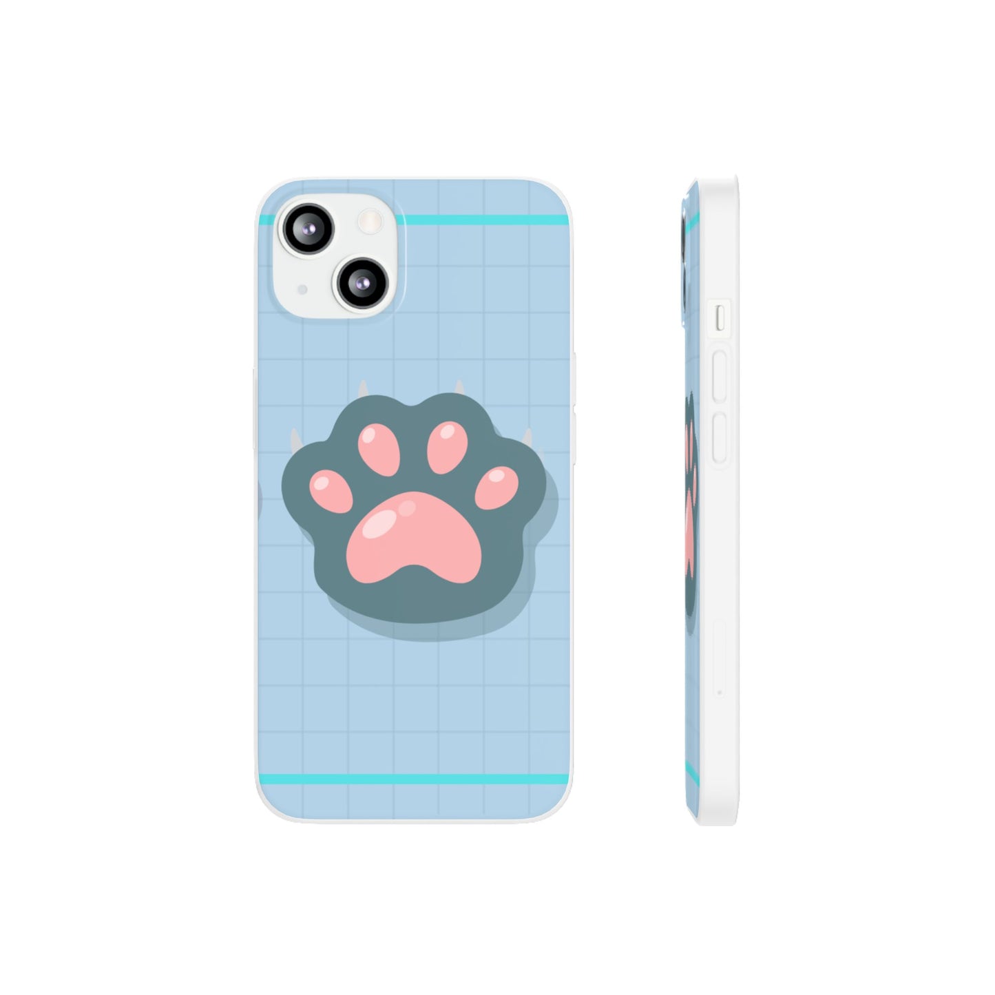 Paw Print Phone Case, Cute Pet Lover Flexi Cases, Dog Cat Accessory, Gift for Animal Lovers, Durable and Stylish Gadget Cover