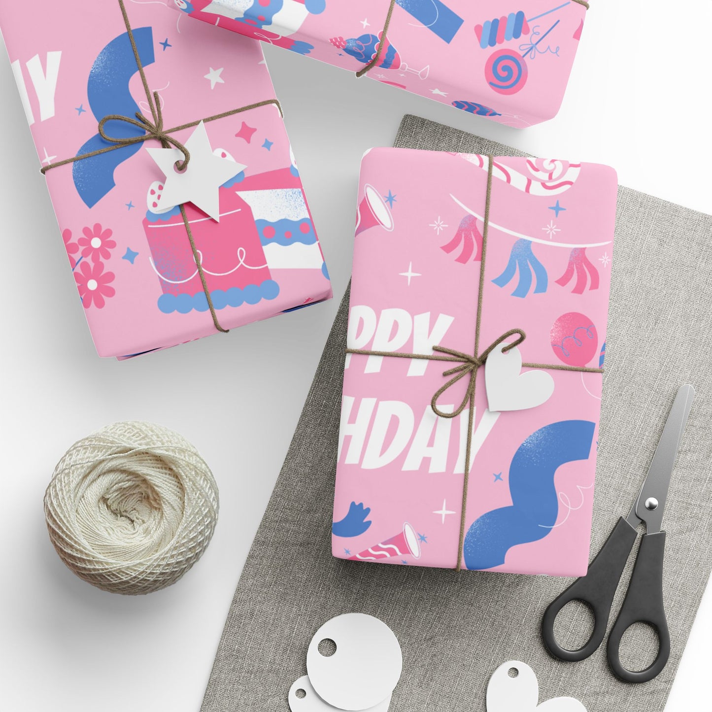 Birthday Colorful Wrapping Paper Roll for Any Occasion, Gift Wrap, Pink Party Wrap, Birthday, Baby Shower, Holidays, Scrapbooking