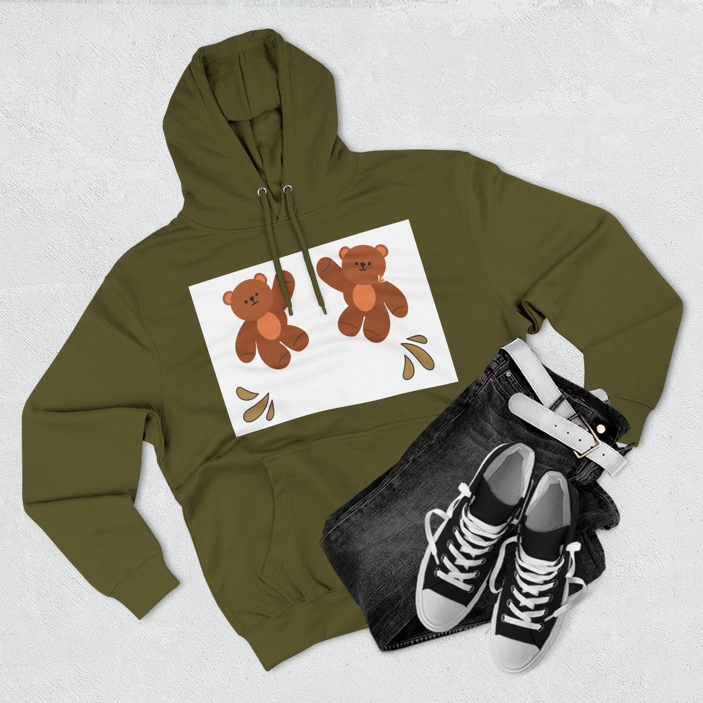 Cute Bear Fleece Hoodie | Cozy Unisex Fashion, Playful Sweatshirt, Perfect Gift, Casual Wear, Everyday Comfort, Holiday Style