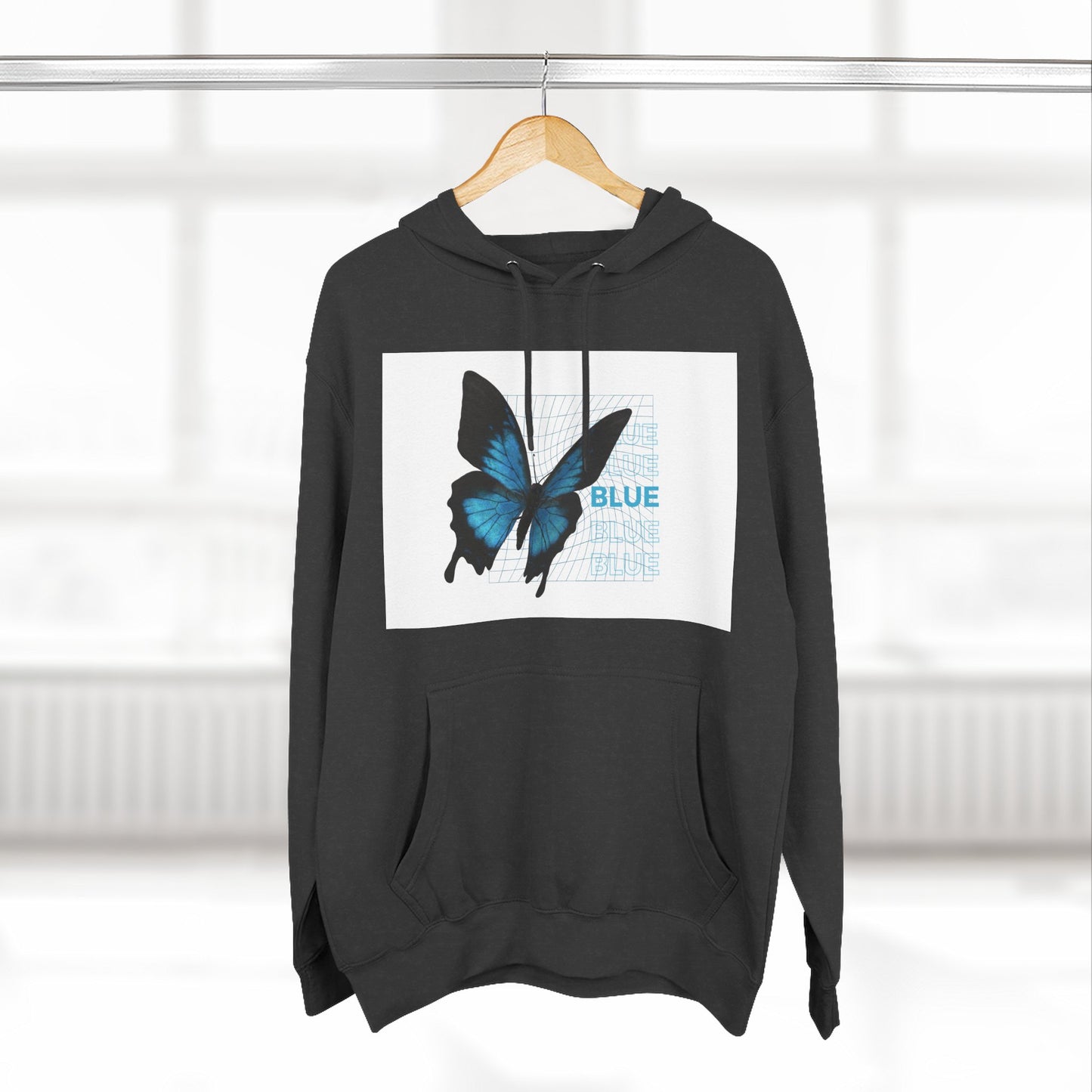 Butterfly Art Hoodie, Soft Fleece Sweatshirt, Gift for Nature Lovers, Stylish Casual Wear, Cozy Trendy Winter Apparel