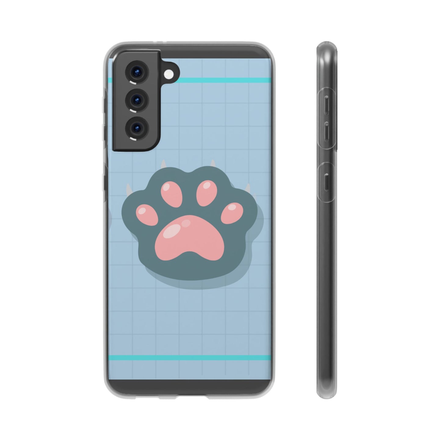 Paw Print Phone Case, Cute Pet Lover Flexi Cases, Dog Cat Accessory, Gift for Animal Lovers, Durable and Stylish Gadget Cover